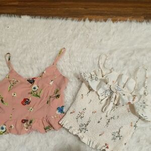 Floral Pink and Cream Ruffle Tops Fashion Nova & U2B